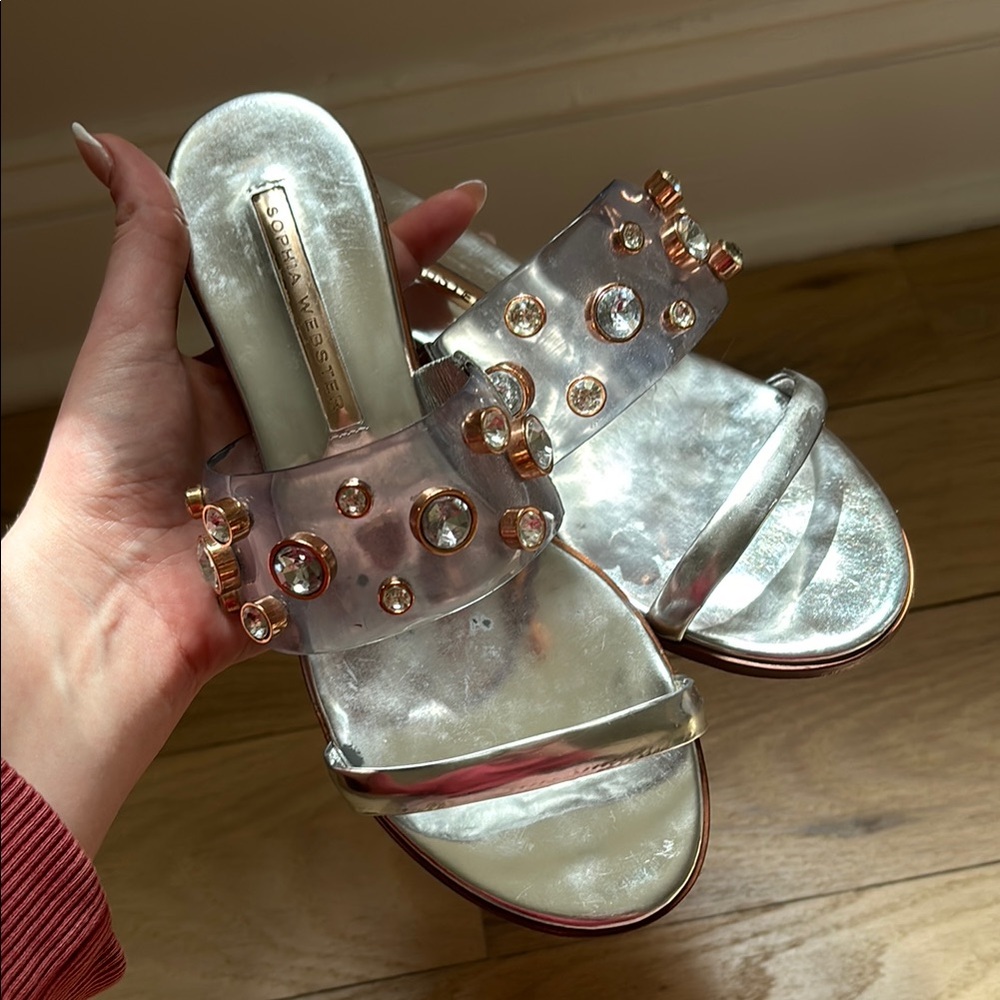 Sophia Webster Metallic Silver Sandals